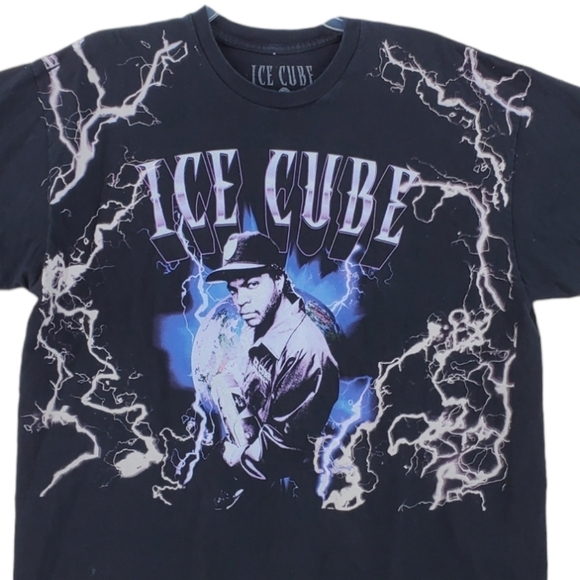Ice Cube Lightning Black T-Shirt Mens XL AOP Short Sleeves Crewneck Cotton - Picture 1 of 7